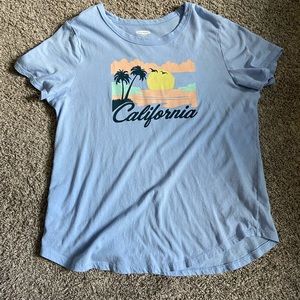 Medium Women’s Light Blue California Font T-Shirt!